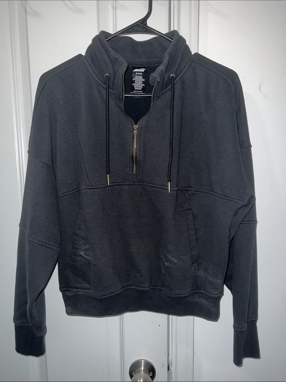 AVIA Black Quarter-Zip Pullover Sweater